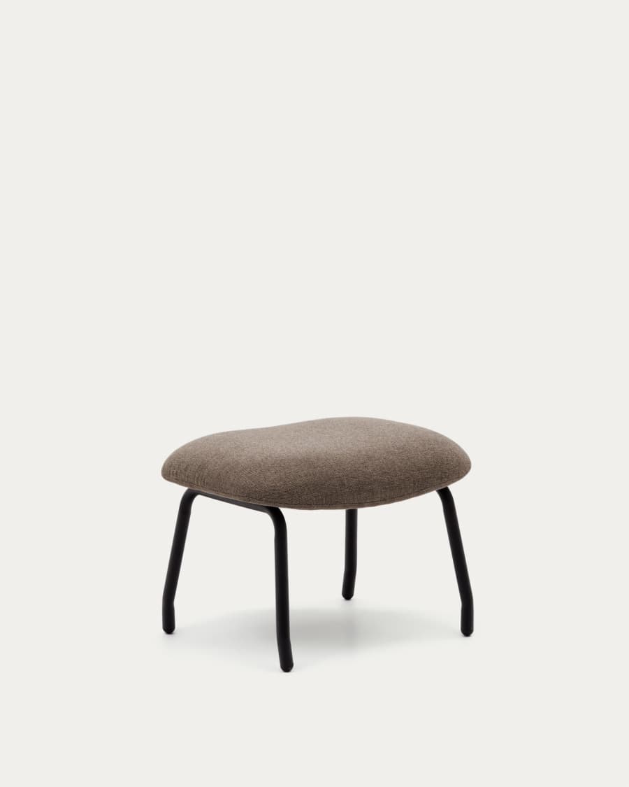 Belina footrest in light brown and steel with black finish FSC 100%