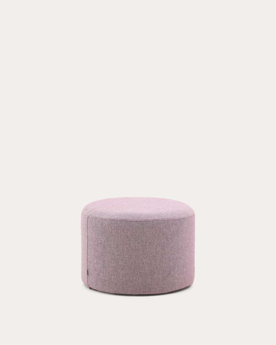 Kaeli purple footrest with removable cover Ø60cm