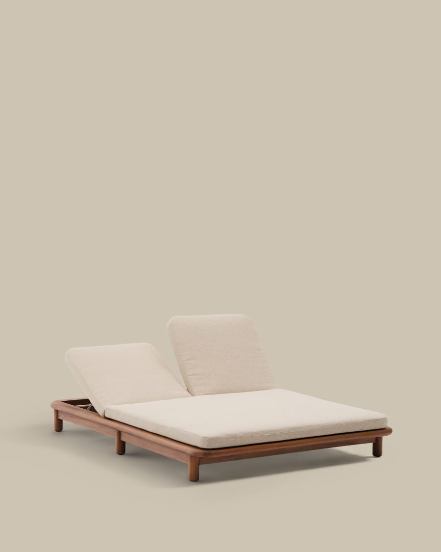 Turqueta double sun lounger made of FSC 100% solid teak wood