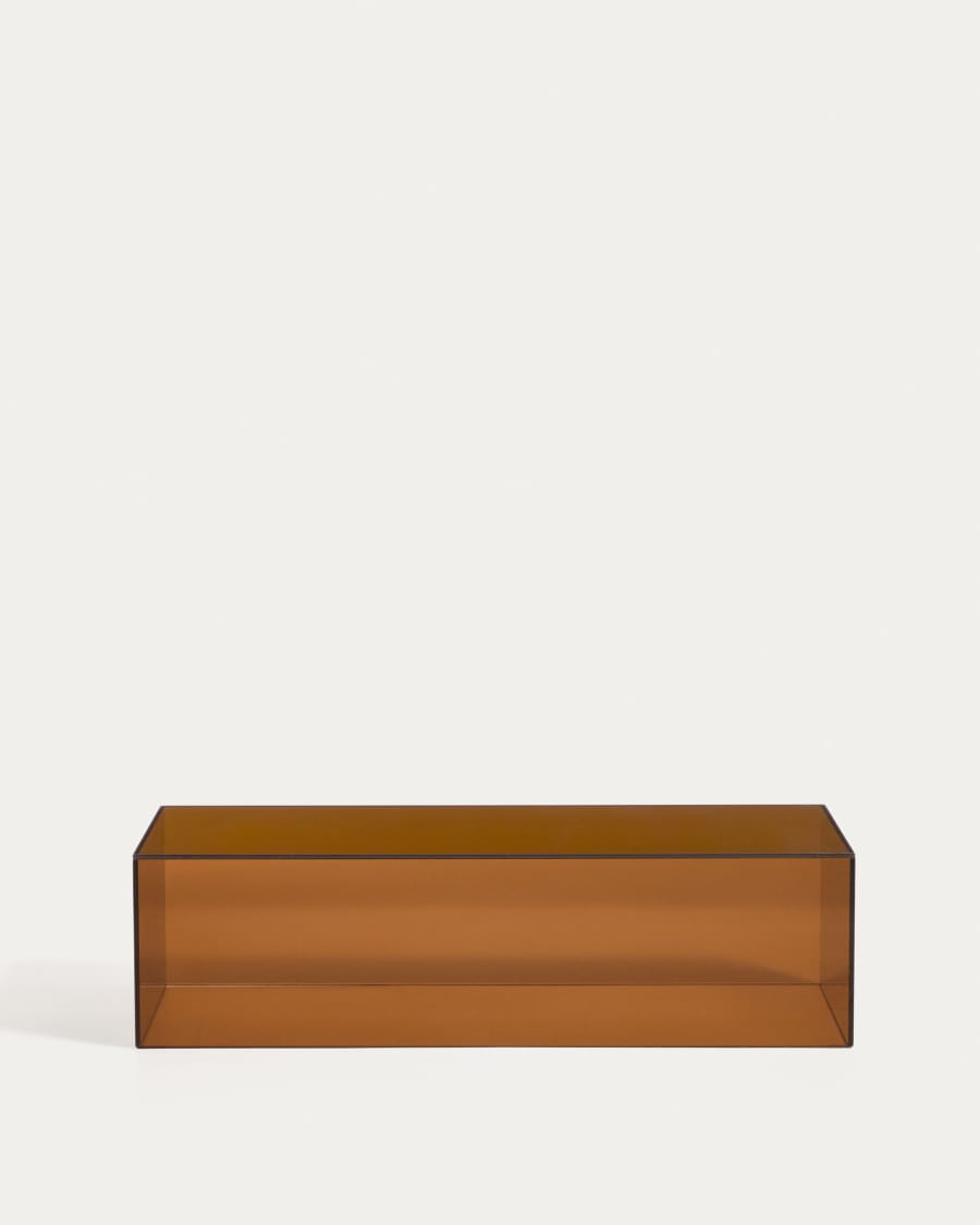 Orlia coffee table in brown tempered glass 110 x 50cm