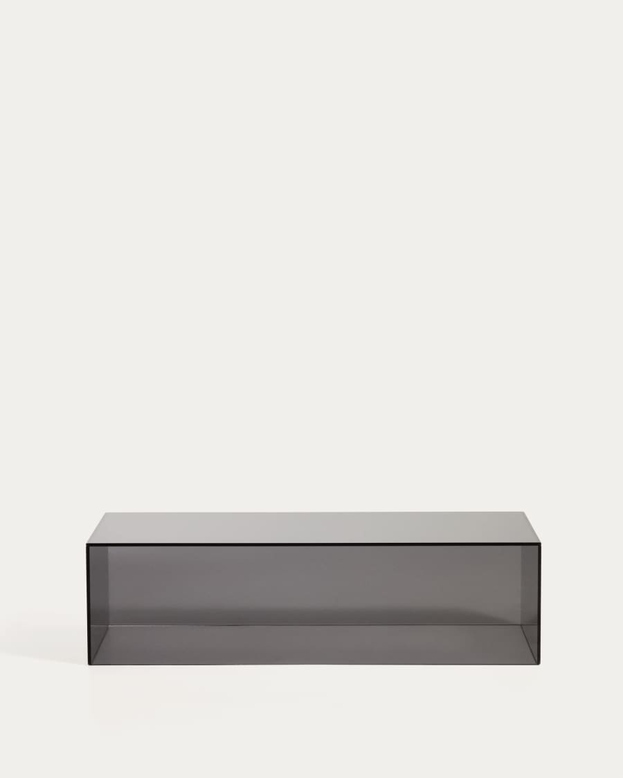 Orlia coffee table in dark grey tempered glass 110 x 50cm