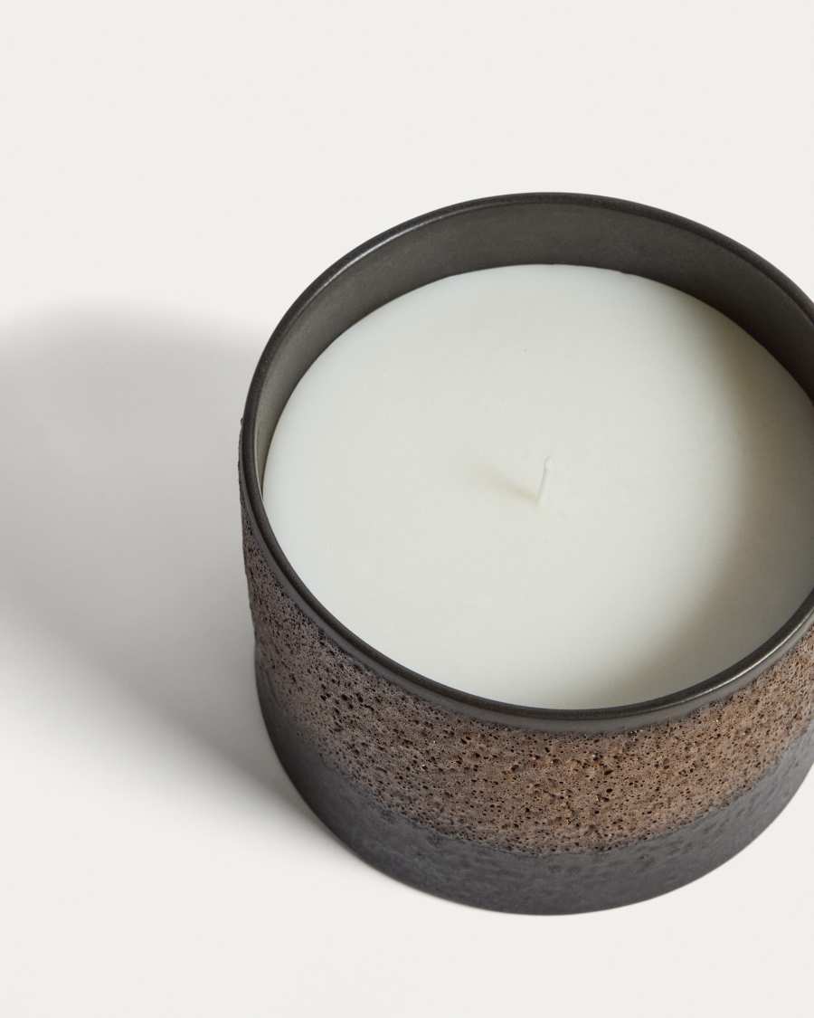 Orial dark brown ceramic candle Ø13 cm
