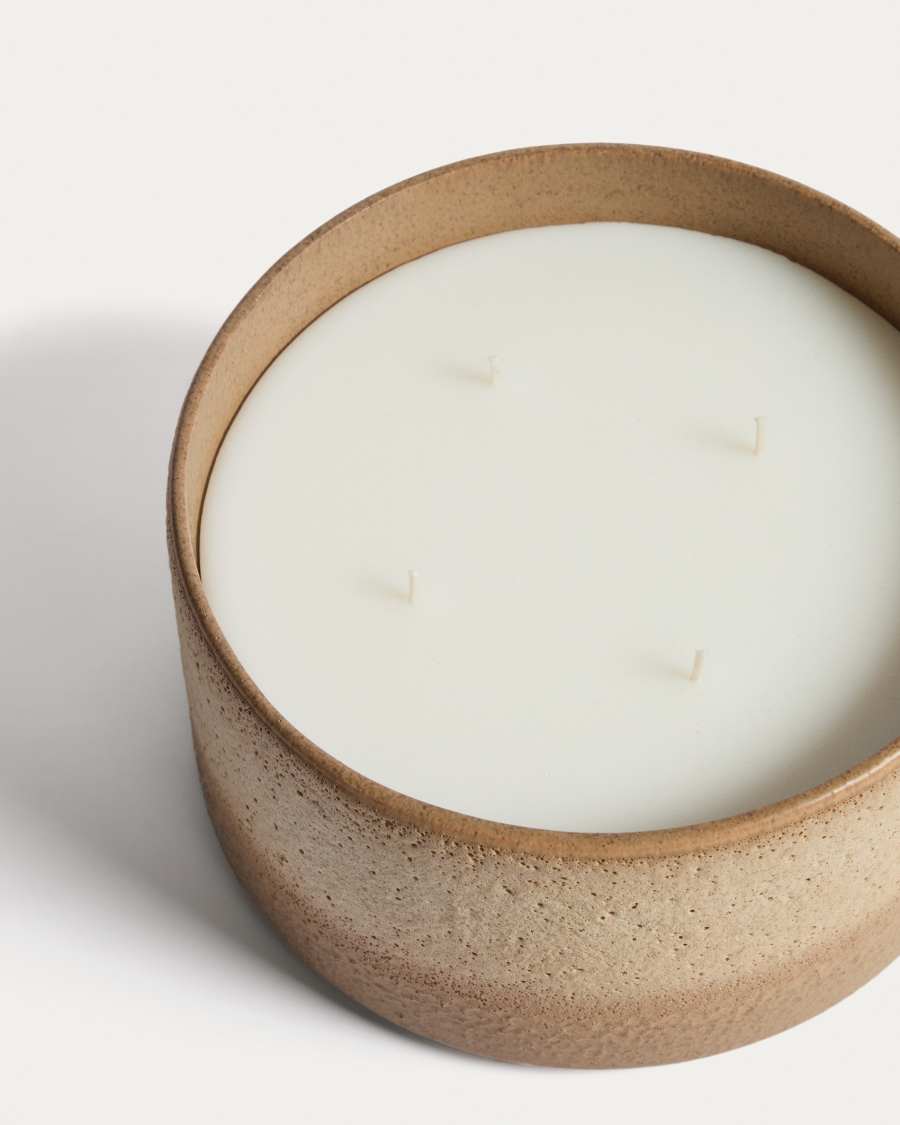 Orial brown ceramic candle Ø18,5 cm