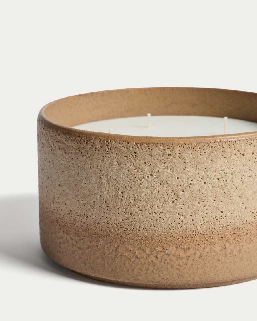 Orial brown ceramic candle Ø18,5 cm
