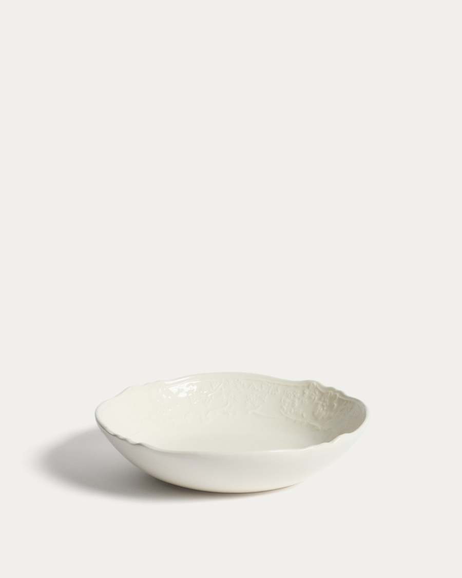 Varla beige ceramic soup bowl