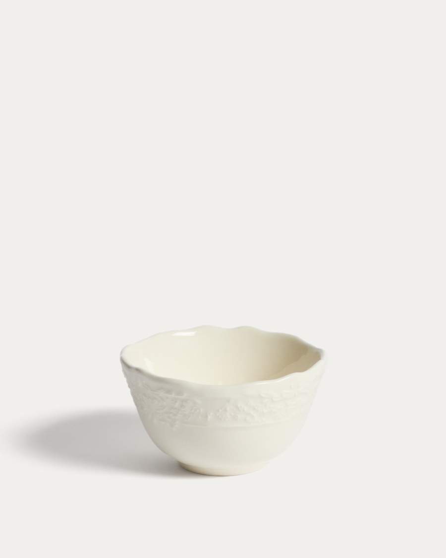 Varla small beige ceramic bowl