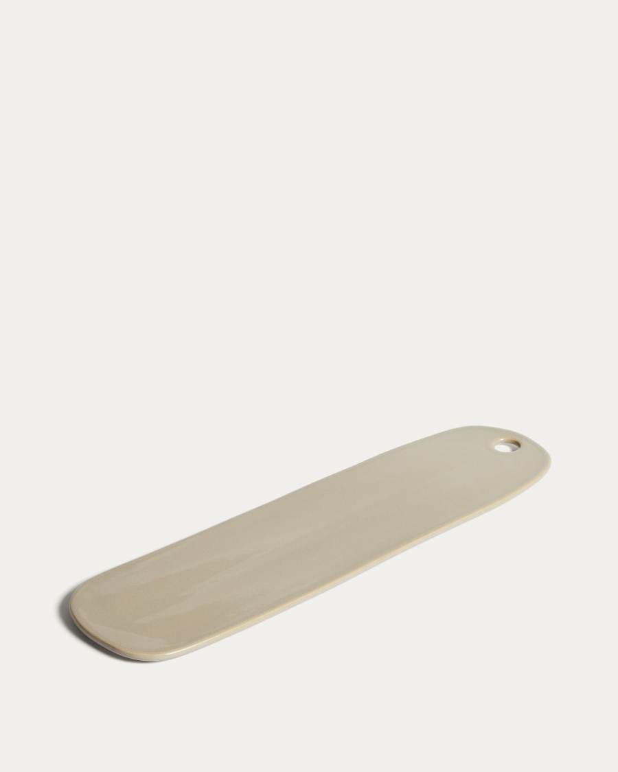 Aderno ivory ceramic serving board 43 x 12.3 cm