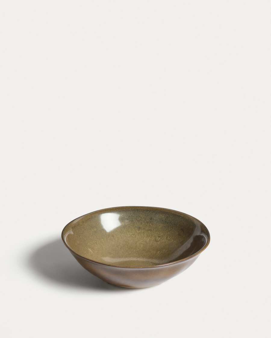 Aderno moss green ceramic soup bowl