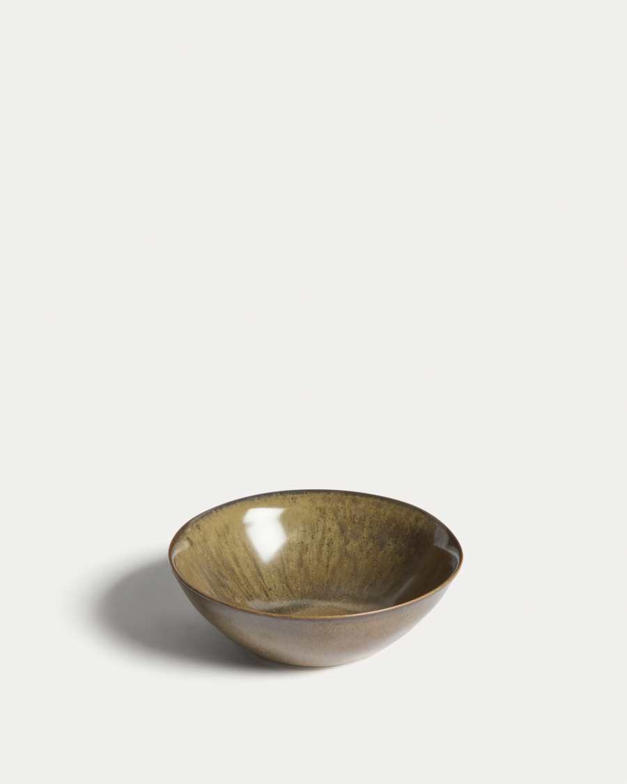 Aderno moss green ceramic bowl