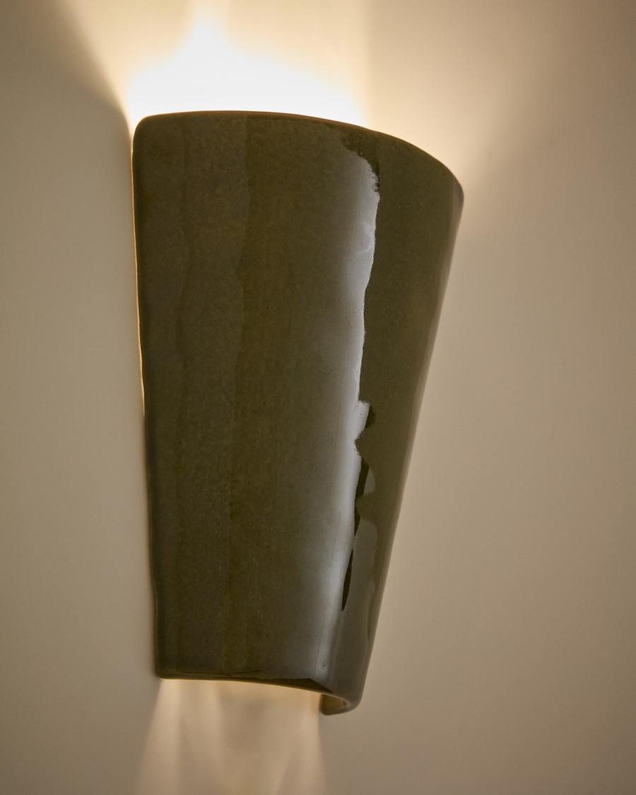 Ceren green ceramic wall lamp 13 cm
