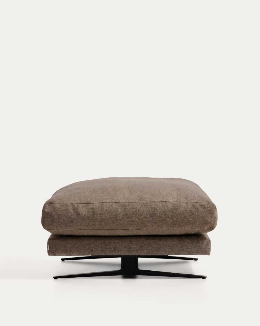 Veliro fire-retardant footrest in toasted brown with steel legs with black finish 85 x 90 cm FSC Mix Credit