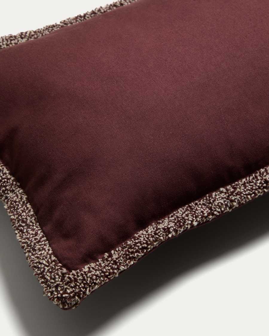 Olinan cushion cover with maroon bouclé detailing 30 x 50 cm