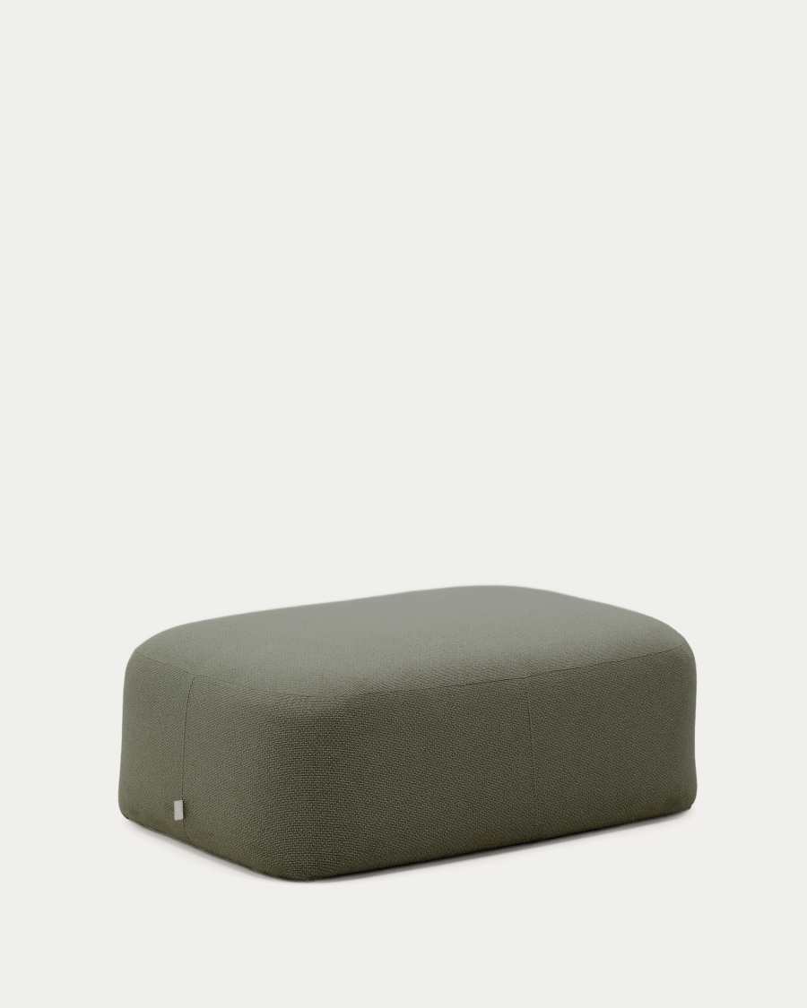 Martina fire-retardant green chenille footrest 123 x 85 cm