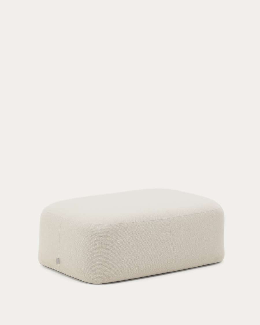 Martina fire-retardant ecru chenille footrest 123 x 85 cm