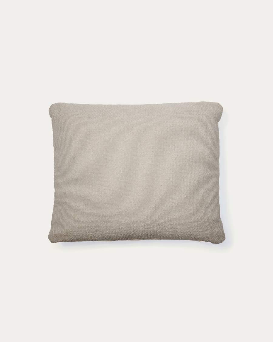 Martina fire-retardant stone-coloured chenille cushion 60 x 52 cm