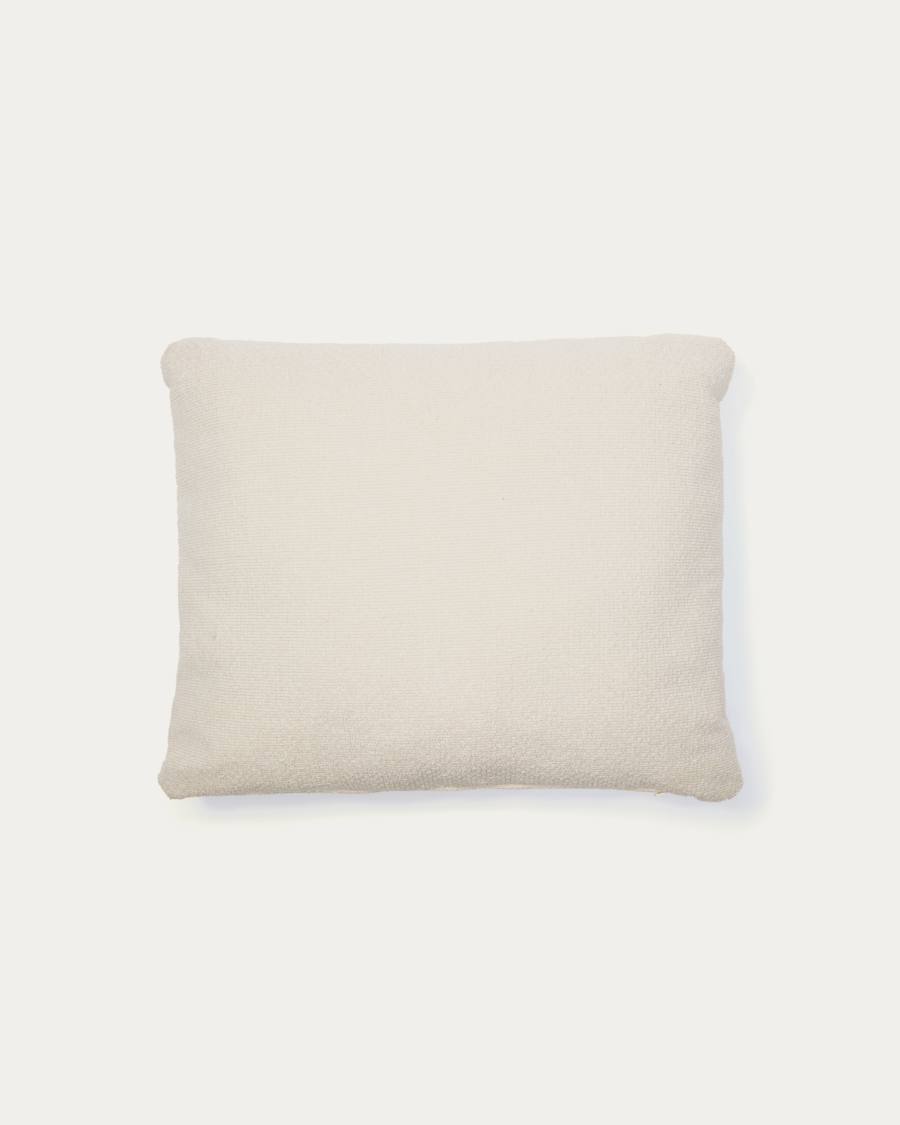 Martina fire-retardant ecru chenille cushion 60 x 52 cm