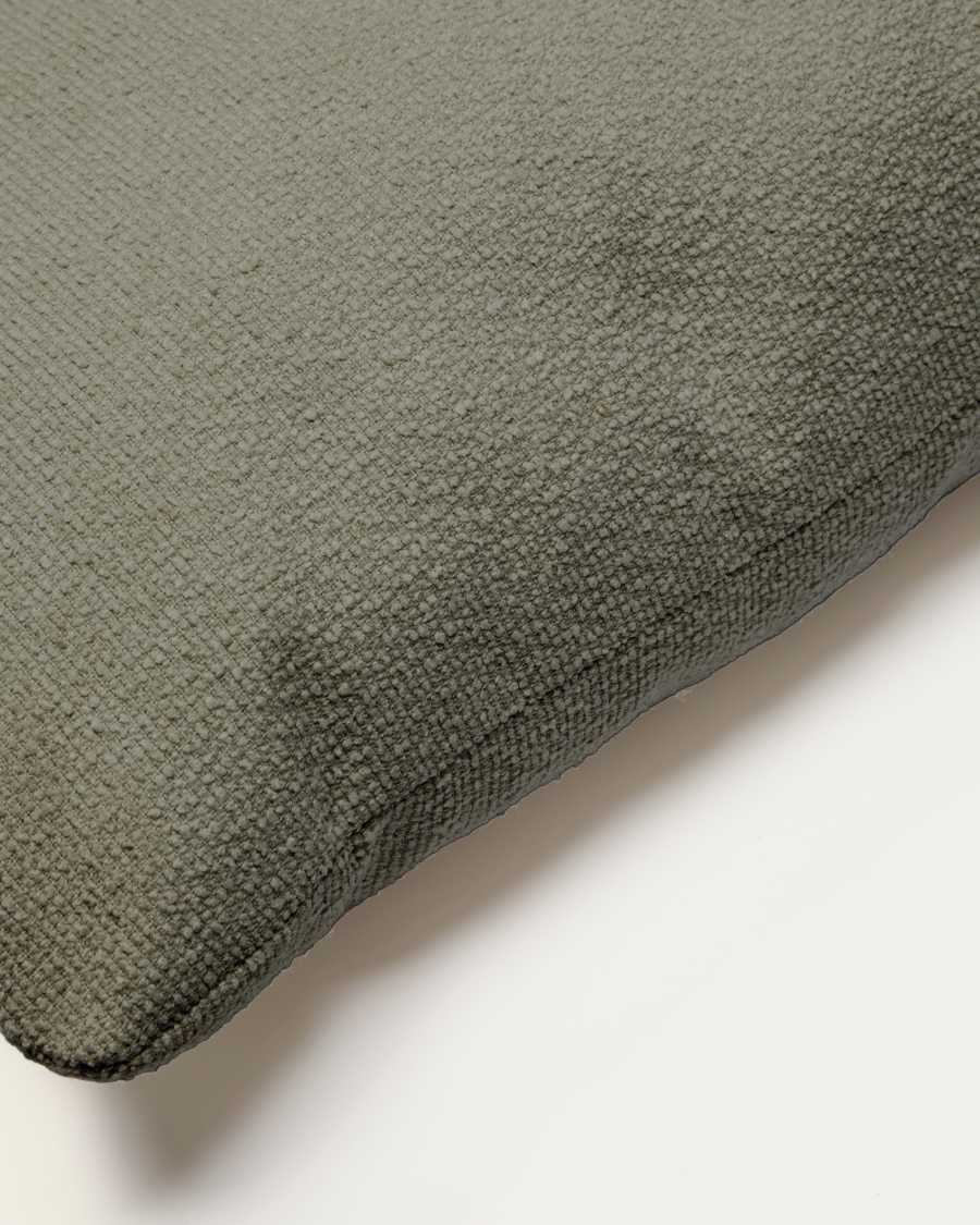 Martina fire-retardant green chenille cushion 47 x 36 cm