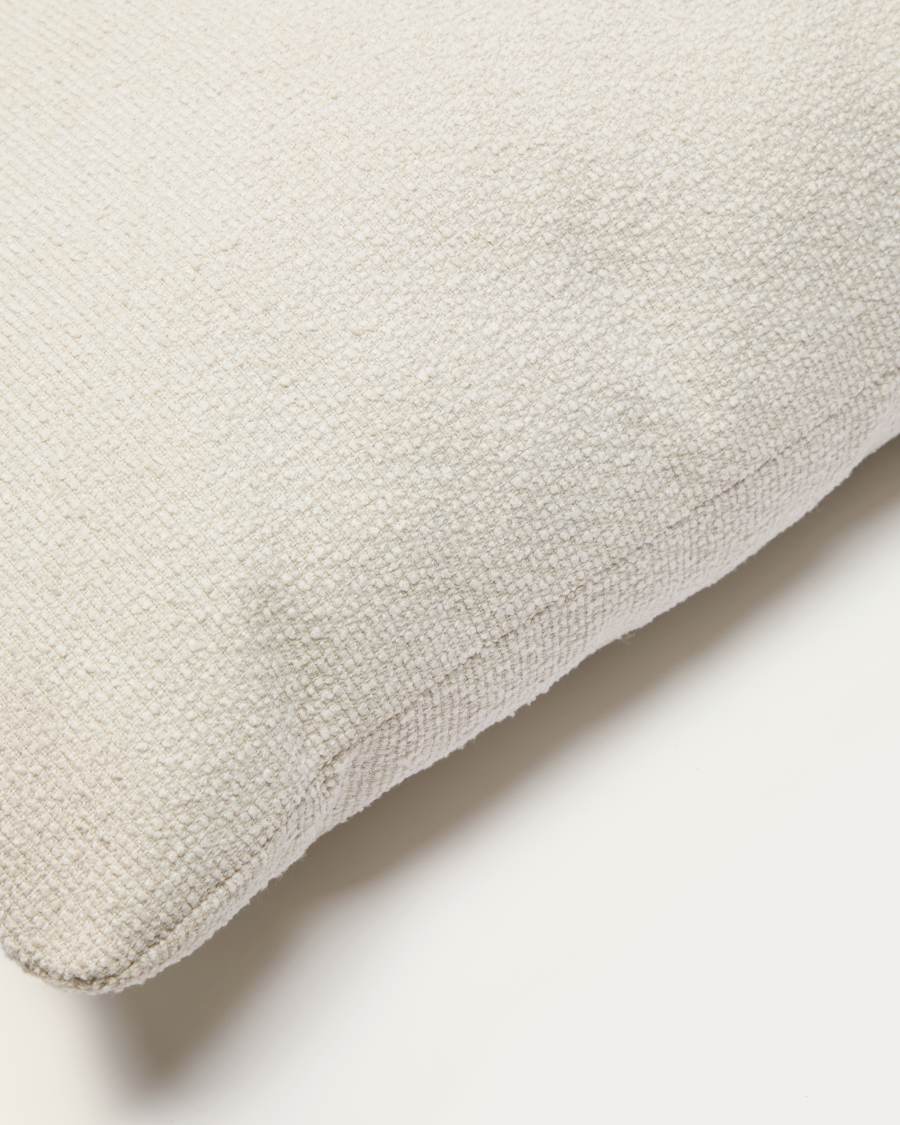 Martina fire-retardant ecru chenille cushion 47 x 36 cm