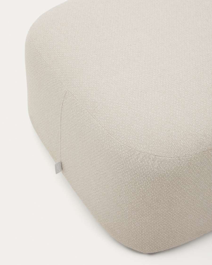 Martina fire-retardant ecru chenille footrest 123 x 85 cm