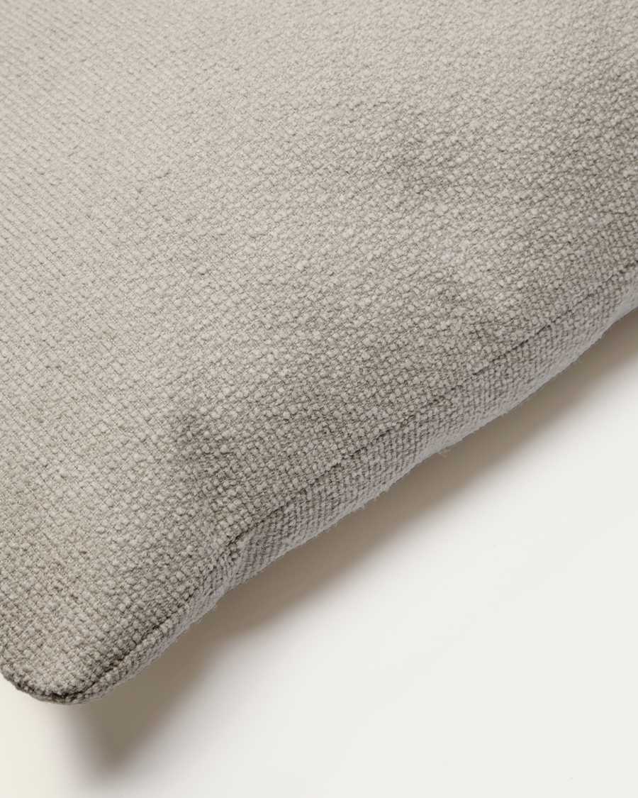 Martina fire-retardant stone-coloured chenille cushion 52 x 52 cm