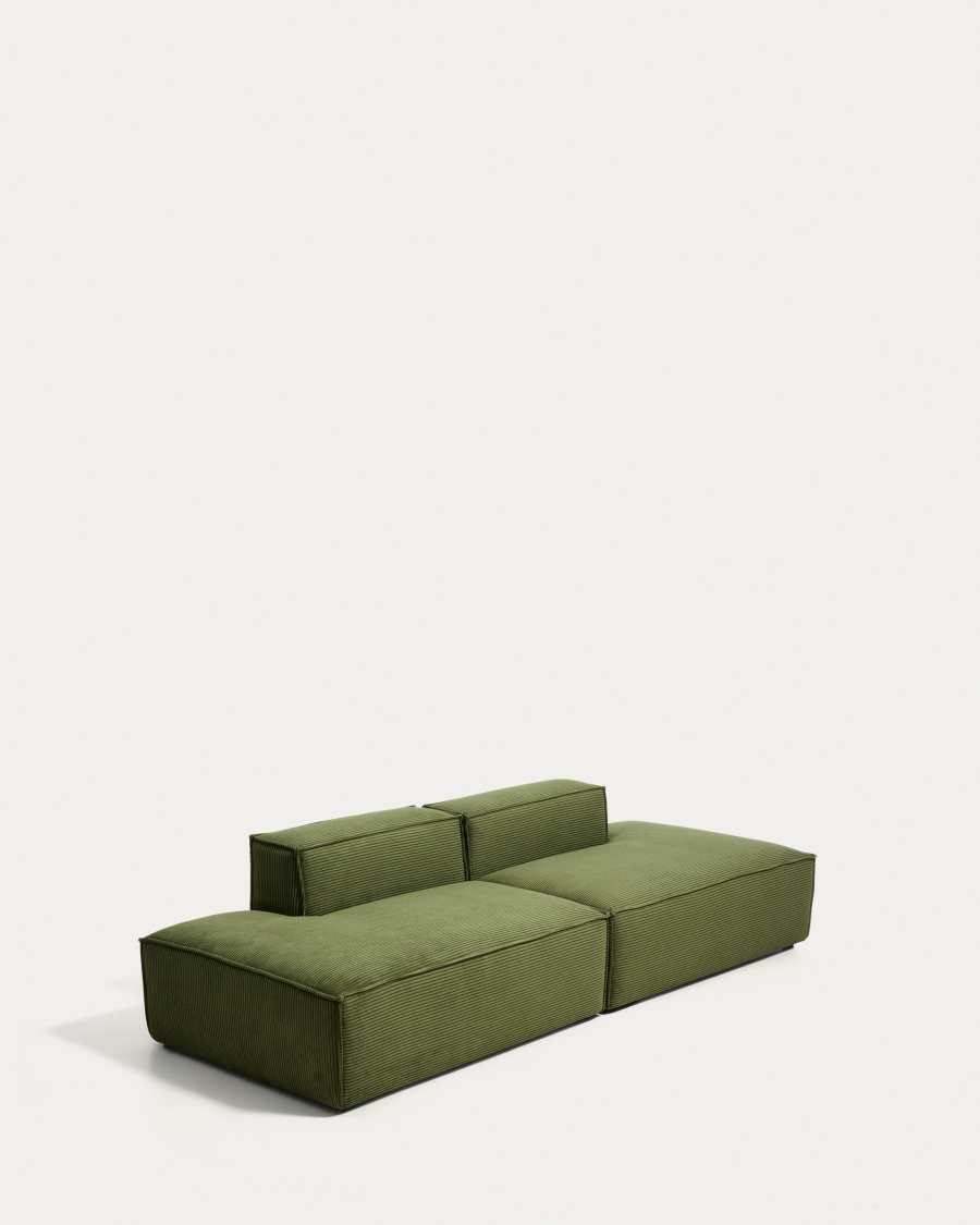 Blok 3-seater sofa in green thick corduroy 290cm FSC Mix Credit