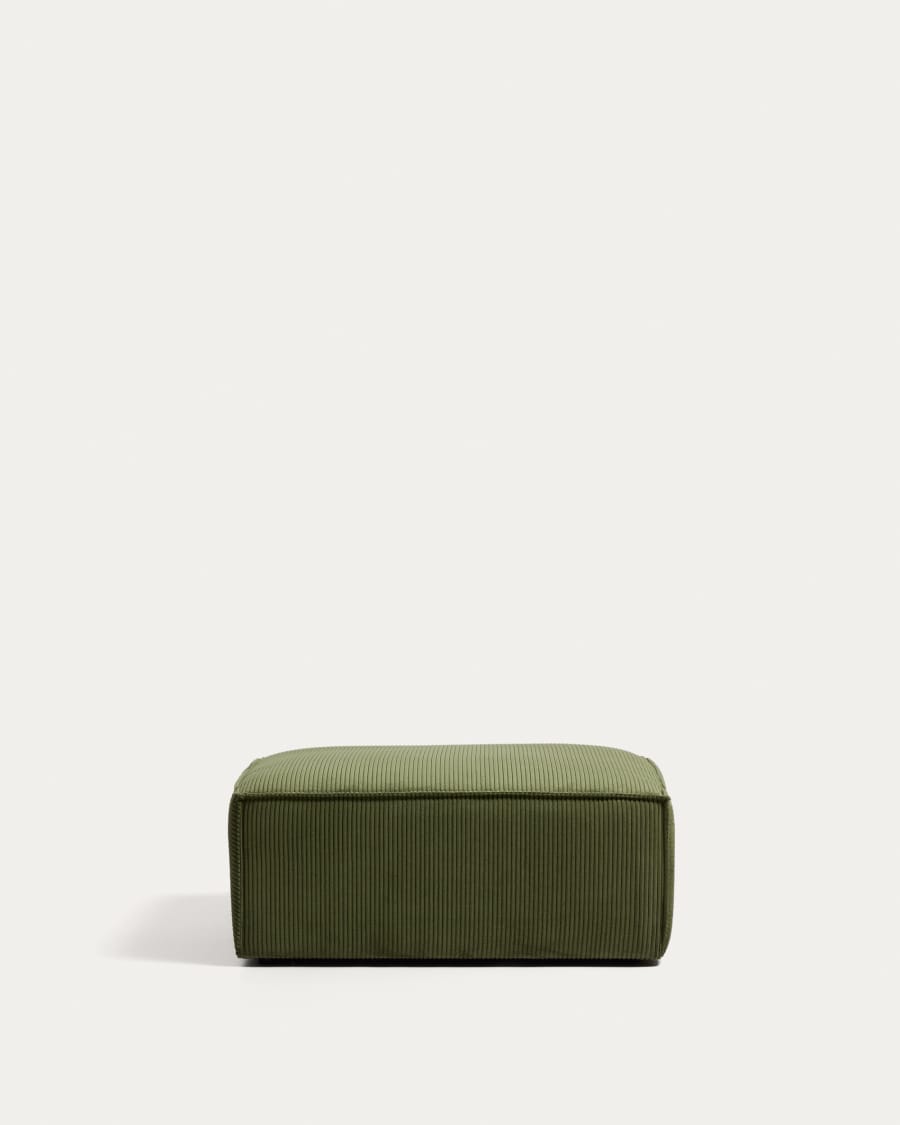 Blok green corduroy end pouffe 90x104cm FSC Mix Credit
