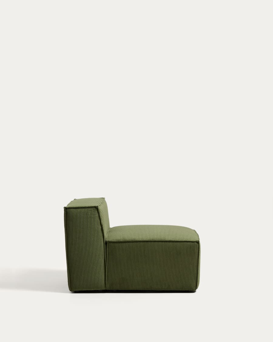 Blok green thick corduroy armchair 90cm FSC Mix Credit