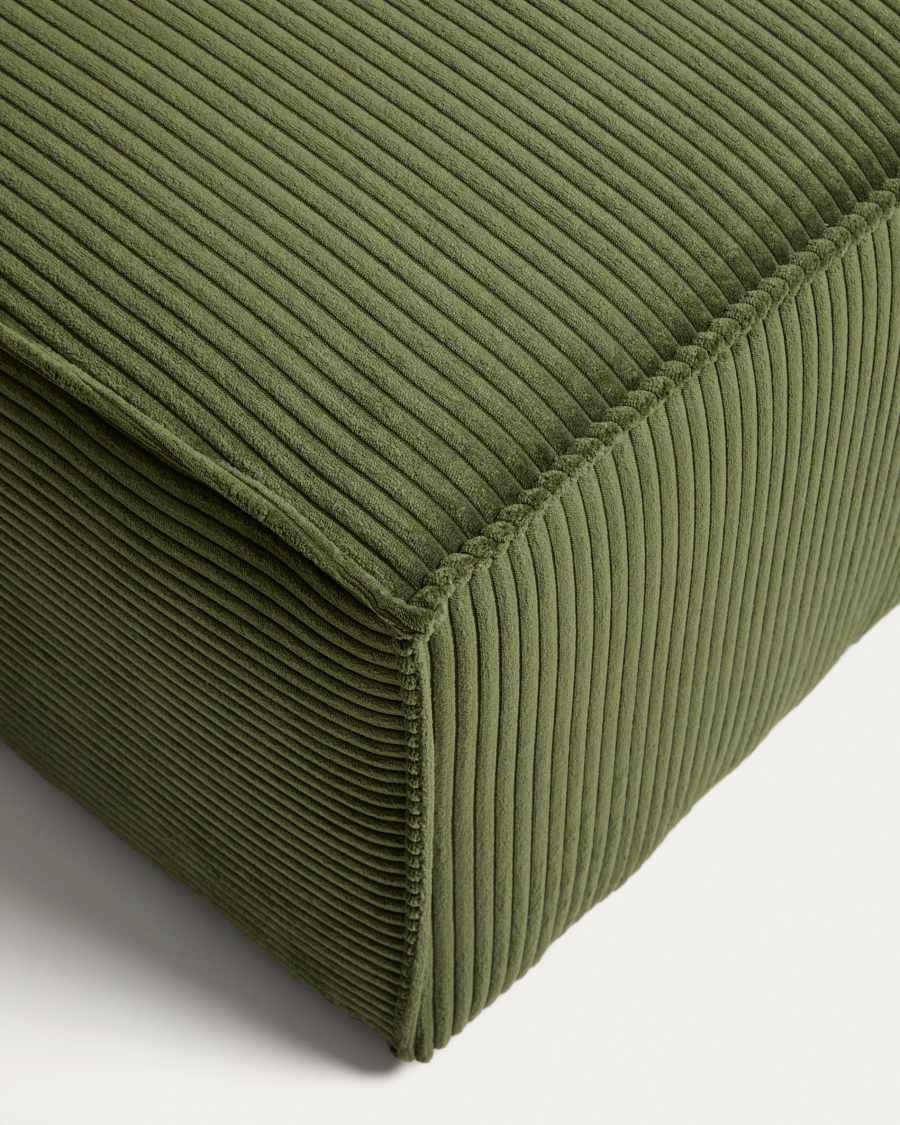 Blok green corduroy end pouffe 90x104cm FSC Mix Credit