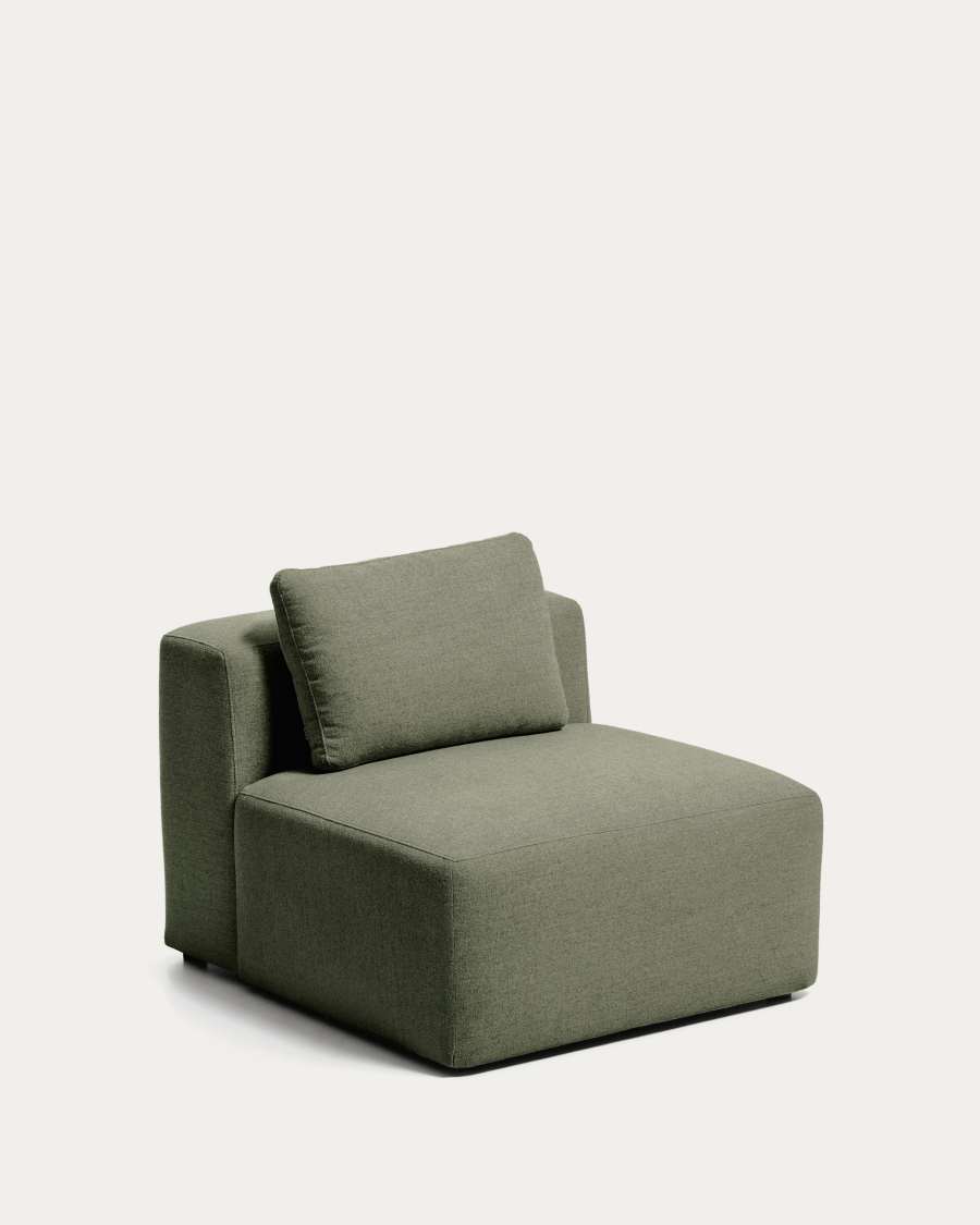 Blok moss green chenille armchair 90cm FSC Mix Credit
