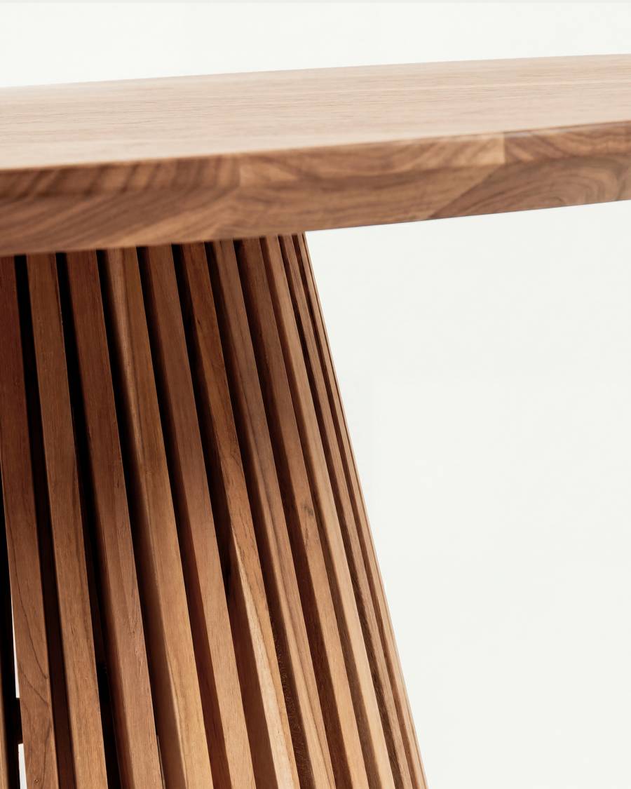 Jeanette round solid teak wood table, Ø 90 cm