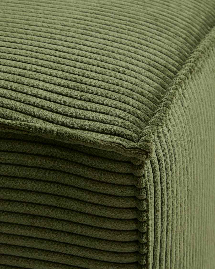 Blok 3-seater sofa with right terminal in green thick corduroy 325cm FSC Mix Credit