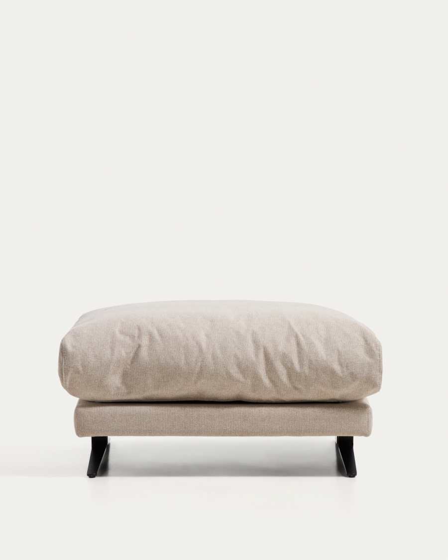 Veliro fire-retardant footrest in beige with steel legs with black finish 85 x 90 cm FSC Mix Credit