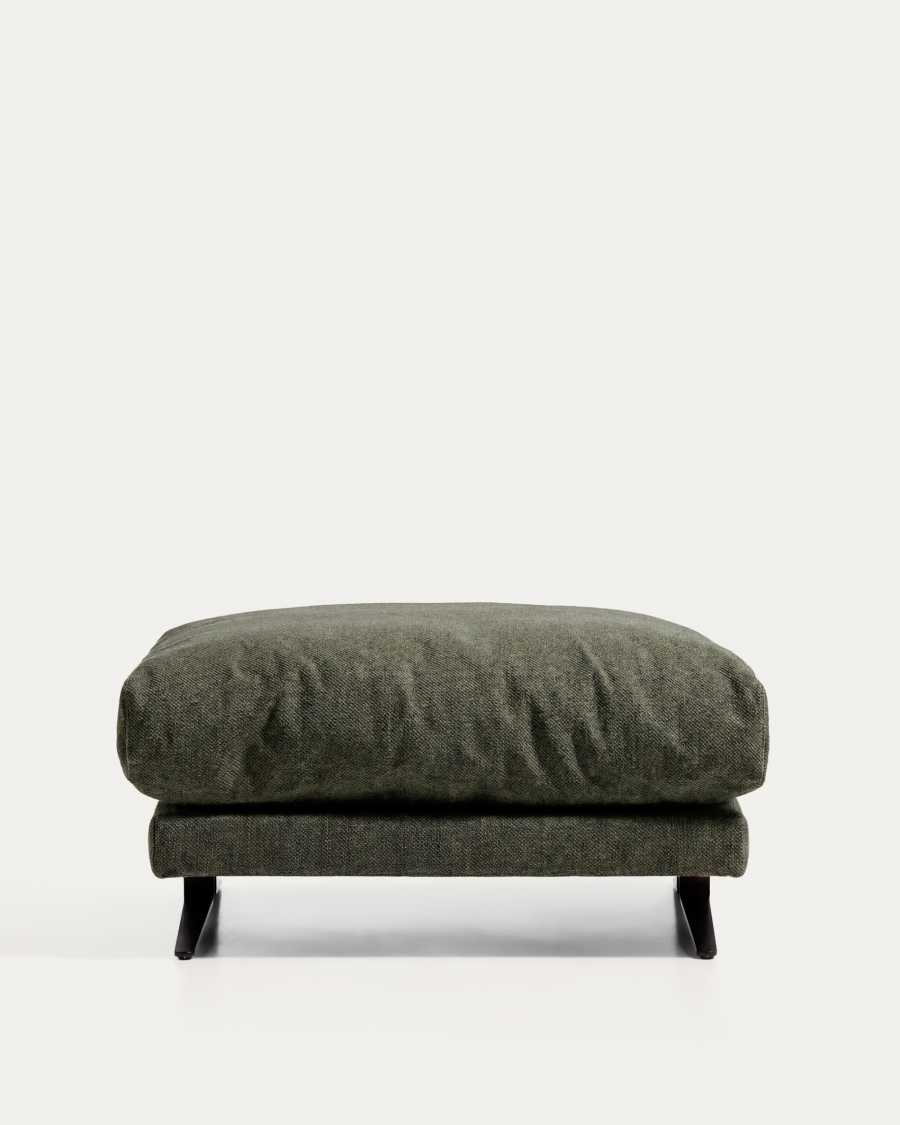 Veliro fire-retardant footrest in dark green with steel legs with black finish 85 x 90 cm FSC Mix Credit