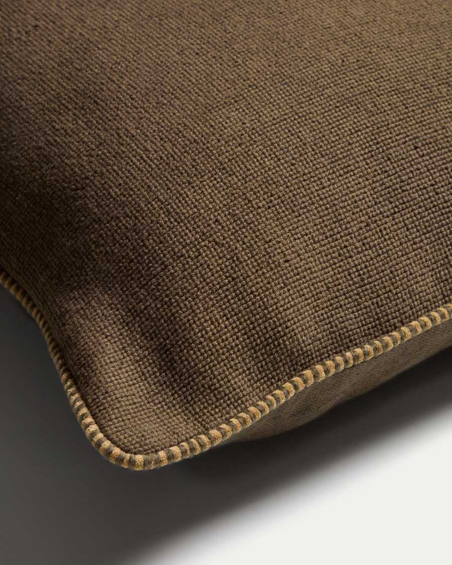 Rivon green cushion cover with contrast piping 45 x 45 cm
