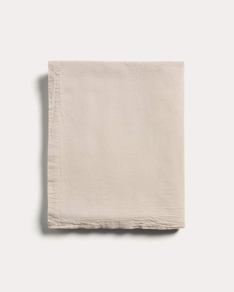 Lerava tablecloth in washed stone grey cotton 170 x 170cm