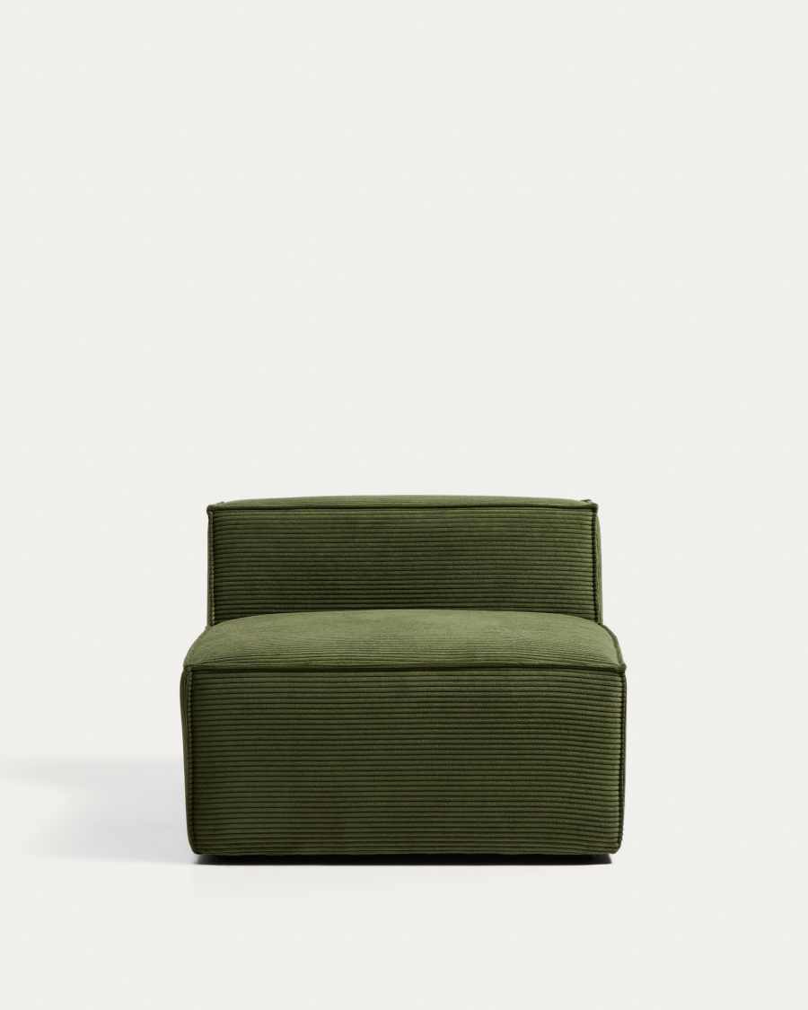 Blok green thick corduroy armchair 90cm FSC Mix Credit