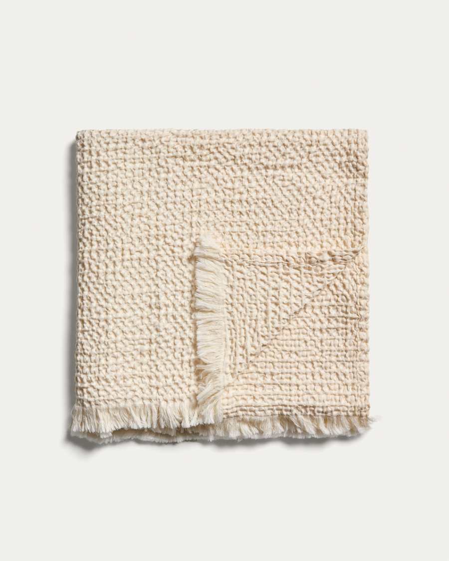 Nulina 100%-cotton ecru waffle blanket 130 x 170 cm