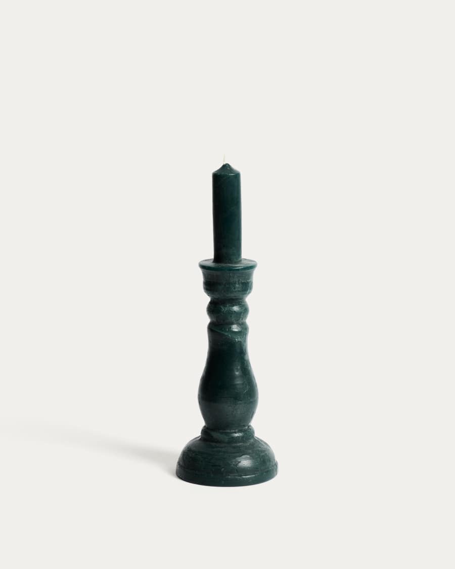 Ferel moss-green candle 35 cm