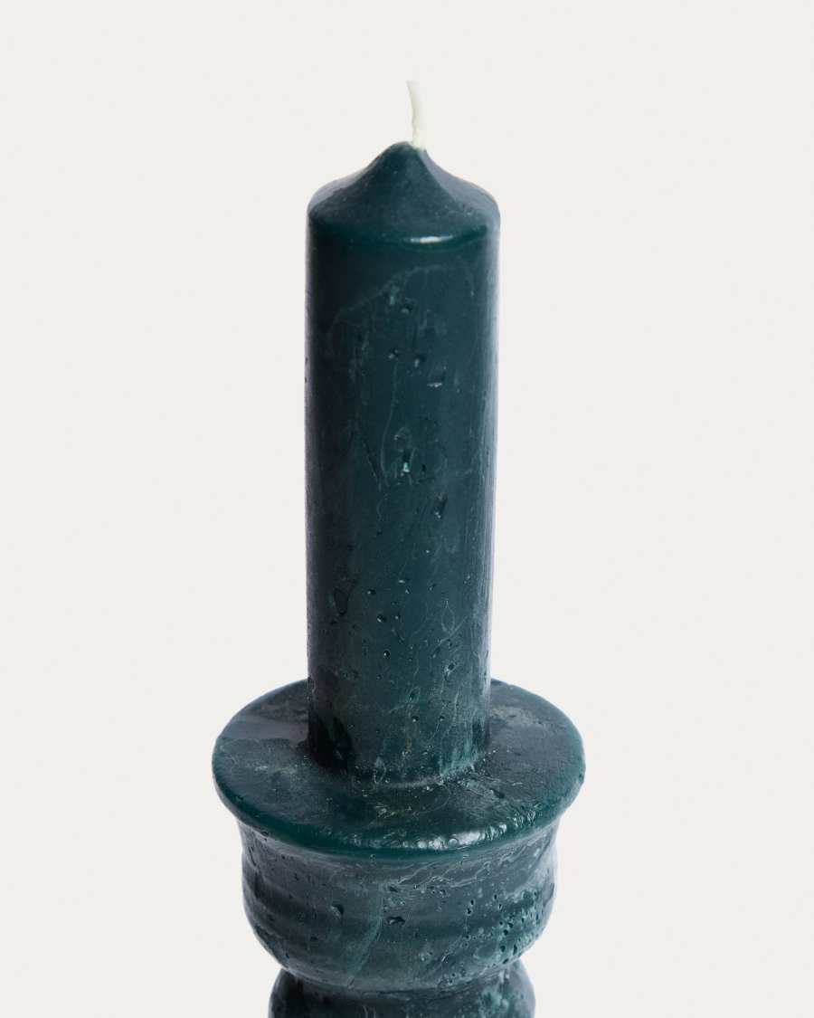 Ferel moss-green candle 35 cm
