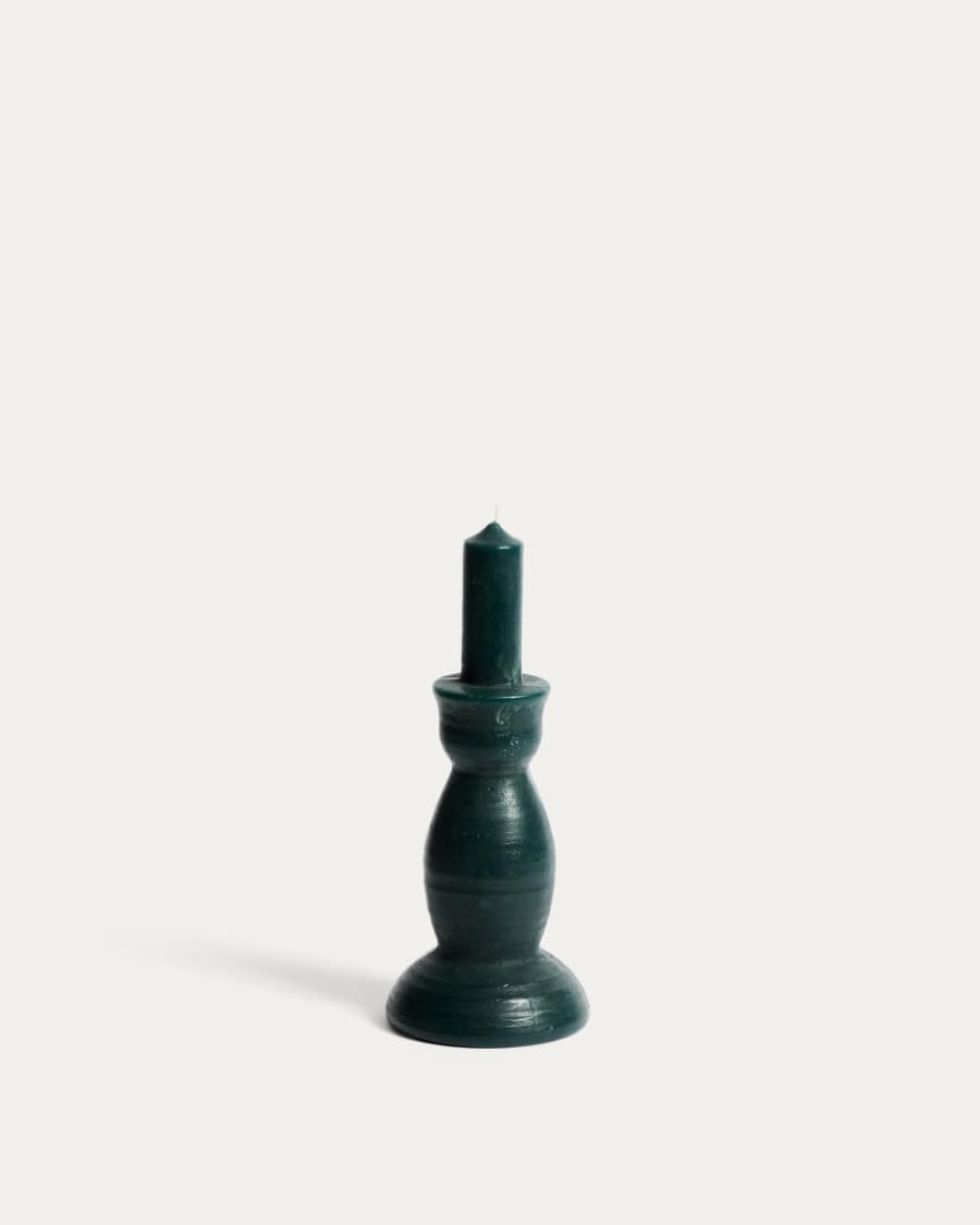 Ferel moss-green candle 24 cm
