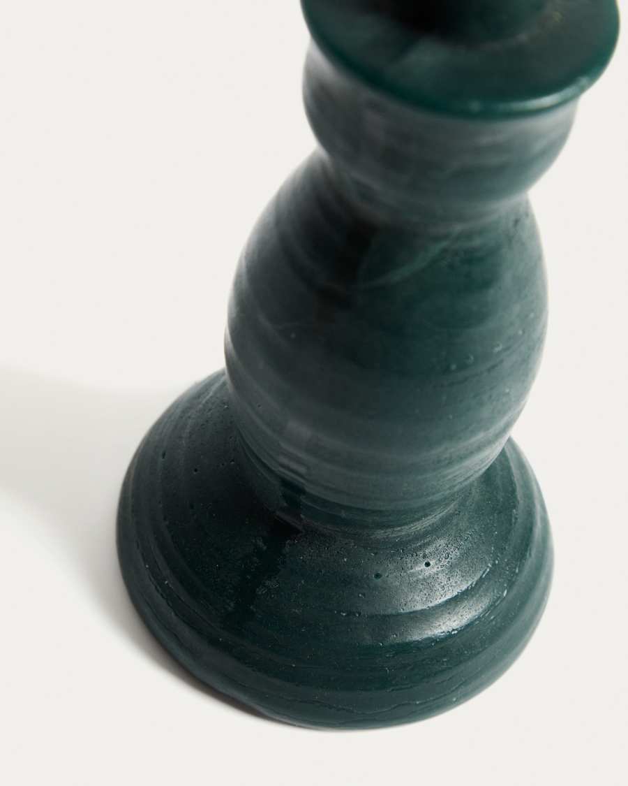 Ferel moss-green candle 24 cm