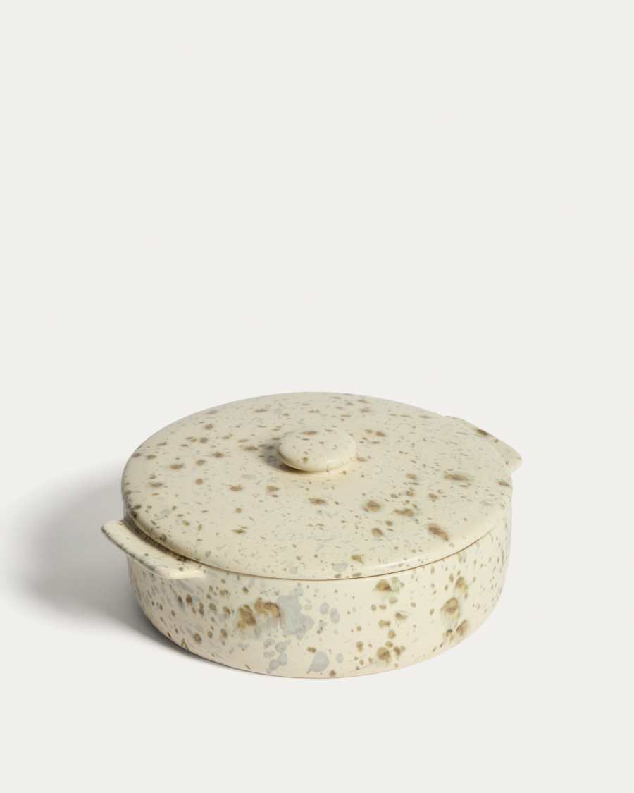 Convia baking dish in white and brown ceramic 1 l