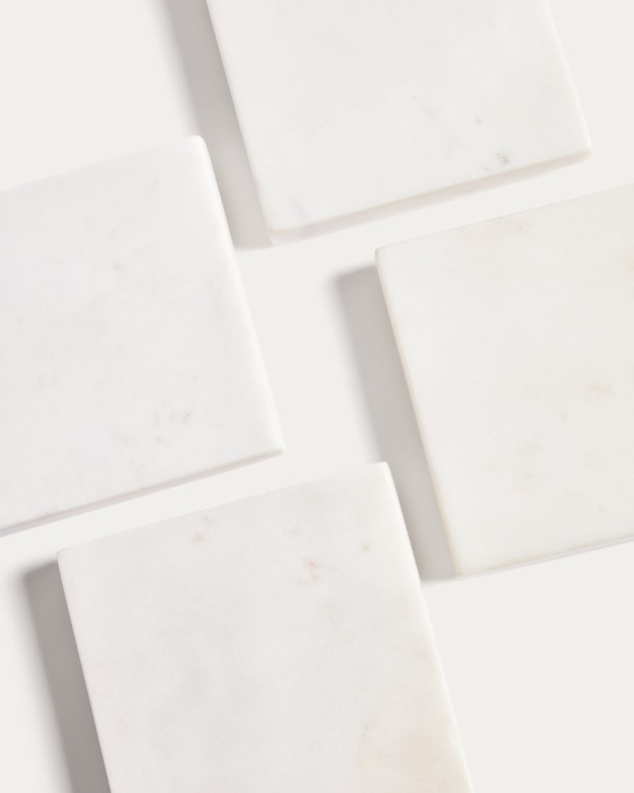 Coreni set of 4 white marble coasters