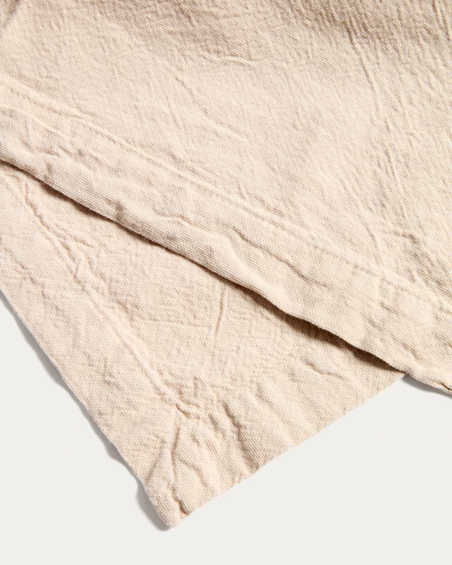 Lerava table runner in washed stone grey cotton 50 x 150cm