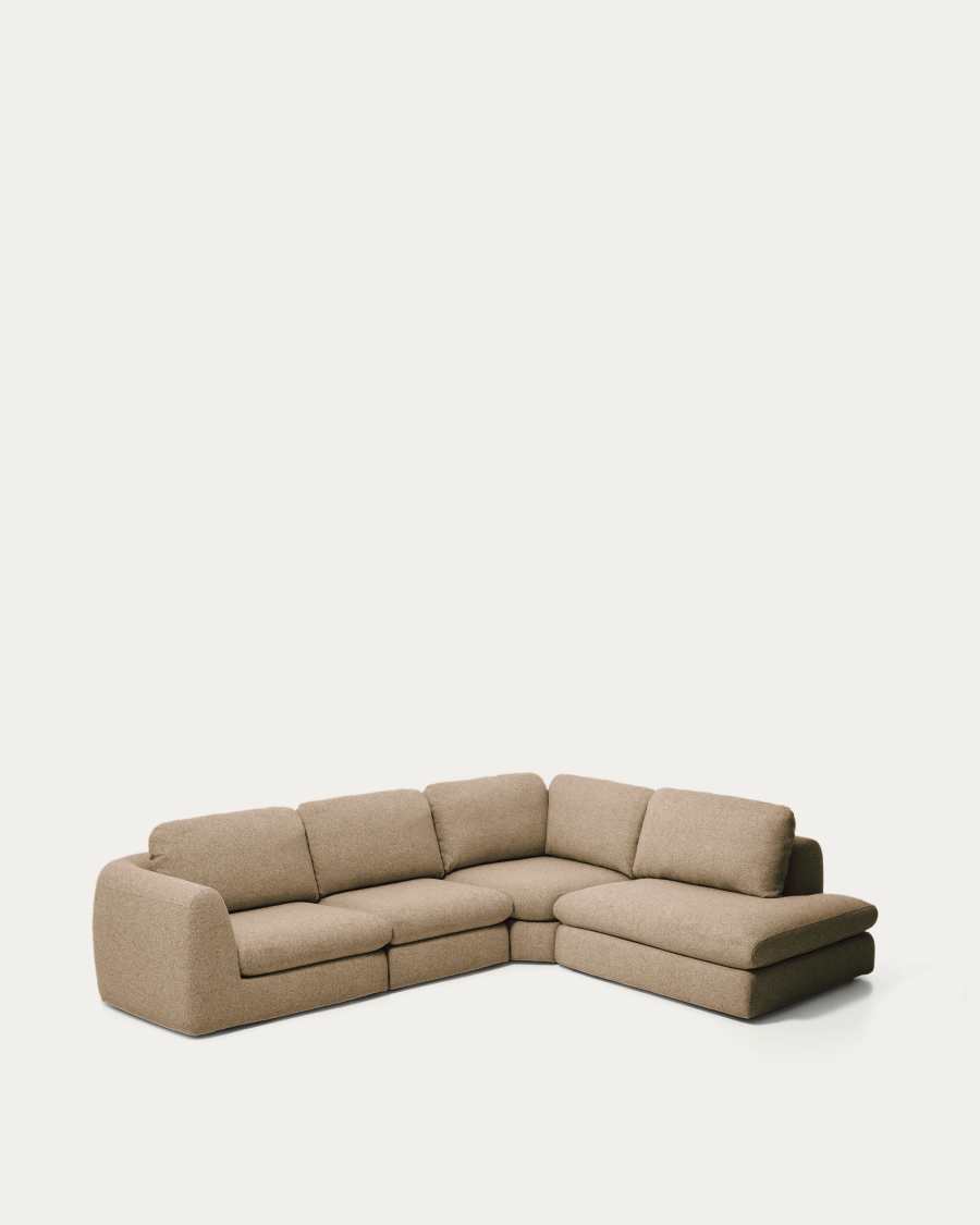 Vera light brown 5-seater corner sofa with right-hand end section 330 x 245 cm FSC Mix Credit