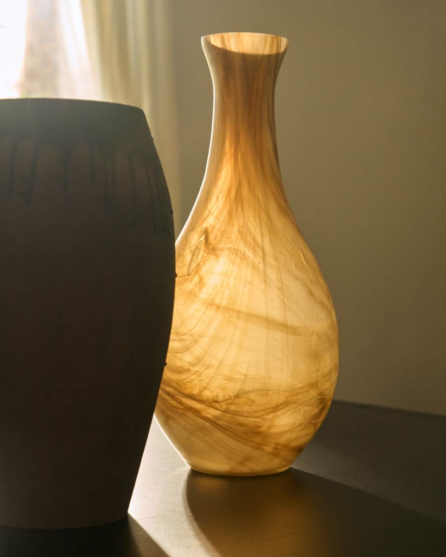 Nerola glass vase in brown shades 38 cm