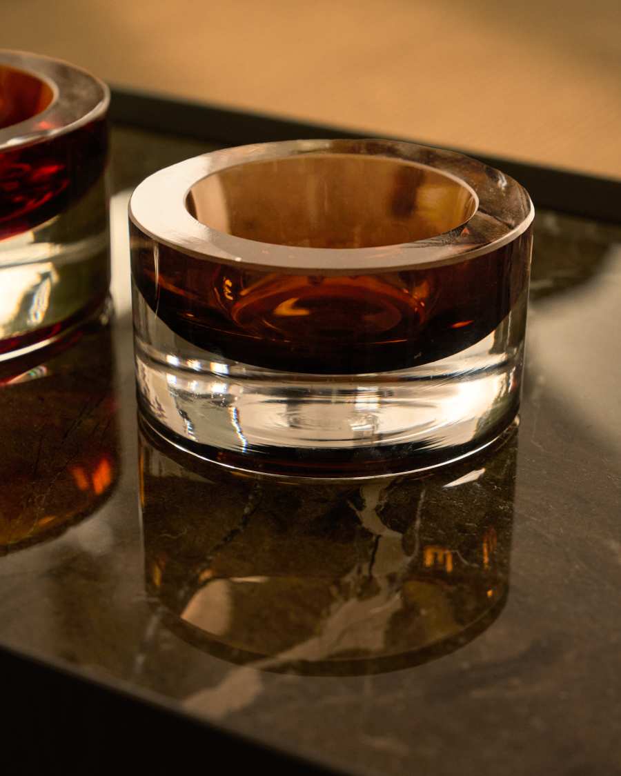 Uconi dark brown glass centrepiece Ø12cm