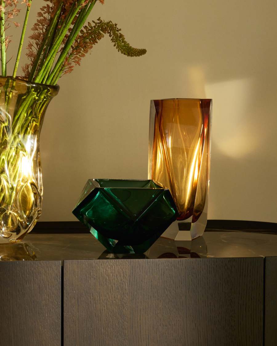Uconi amber glass vase 31cm
