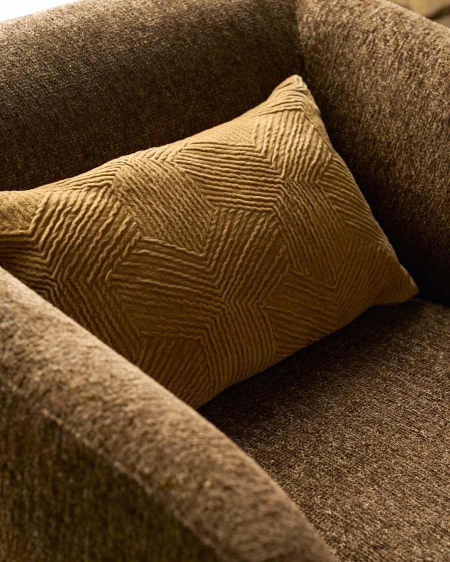 Morine beige velvet cushion cover 30 x 50 cm
