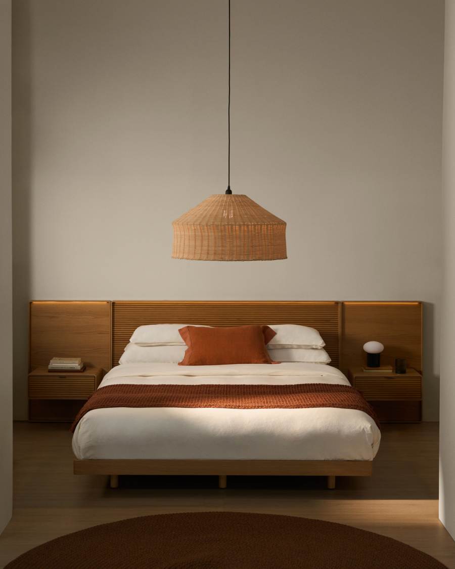 Lampenschirm Ennia aus Rattan mit hellem Finish Ø 65 cm